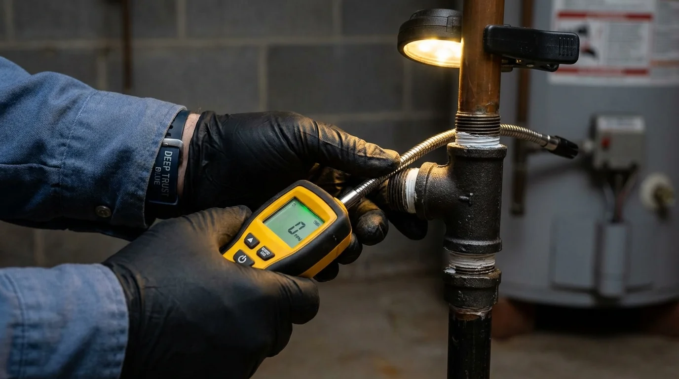 Gas leak detection with electronic sniffer by Johns Plumbing LLC in Ladson